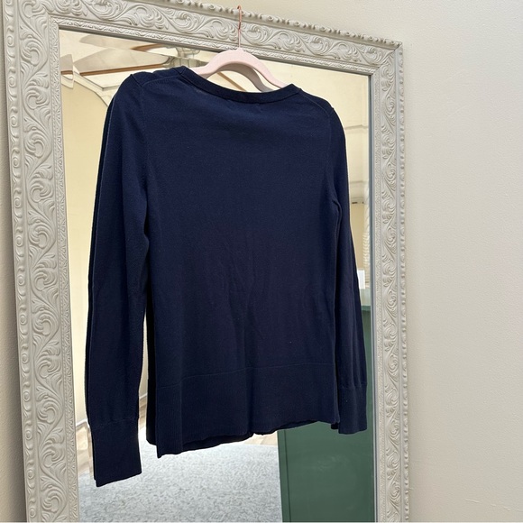 Banana Republic Navy V-neck Cardigan Gold Buttons | Small - Picture 2 of 4